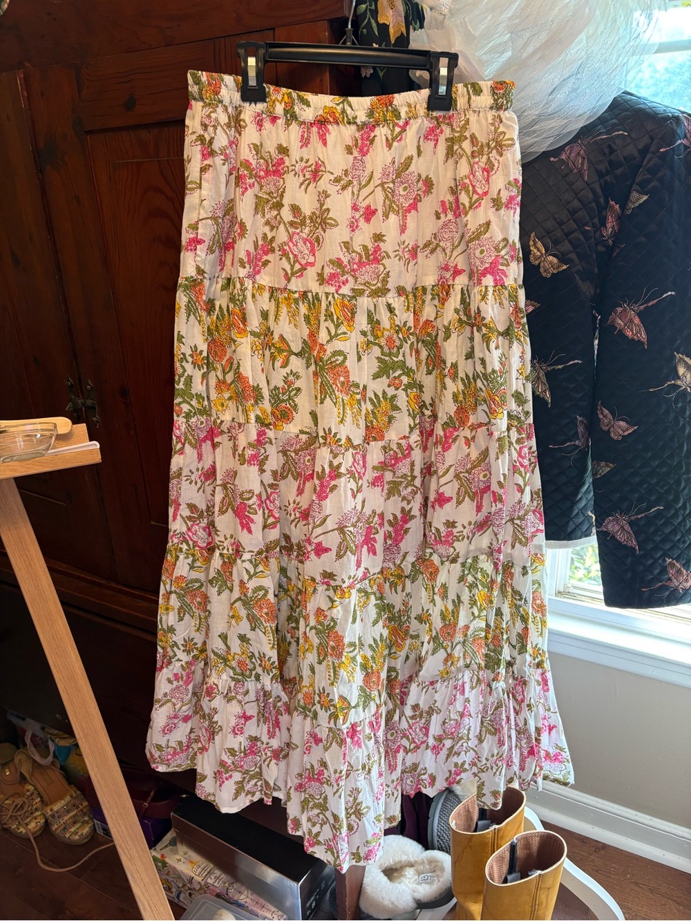 NWT Cotton Floral Maxi Skirt